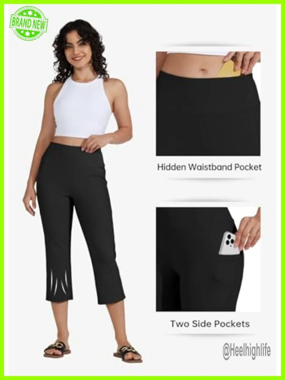 High Waisted Capri Yoga Pants with Pockets, 21